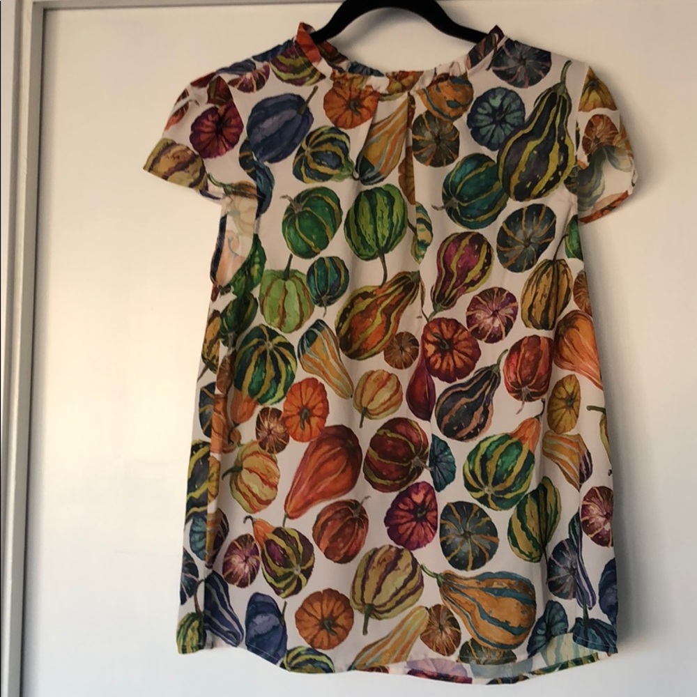 ModCloth Pumpkin Blouse M L Gourds - Picture 2 of 9